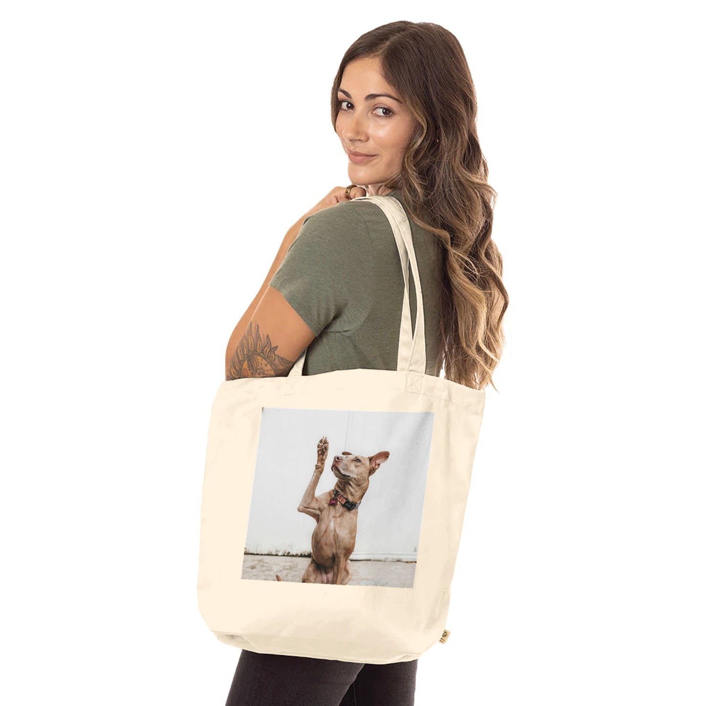 Personal Organic Tote Bag Front and Back Print DTG